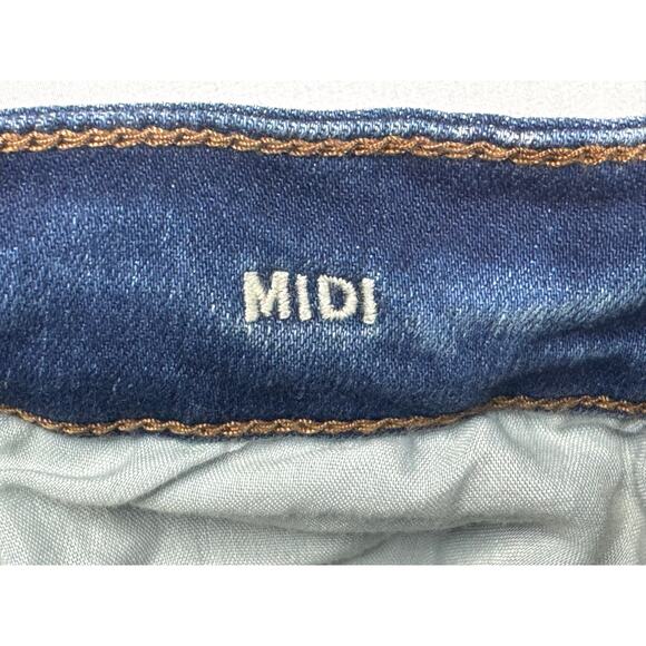 NWT American Eagle Women's Distressed Midi Cut-Off Denim Shorts - Size 2 (27x4) - Picture 5 of 8